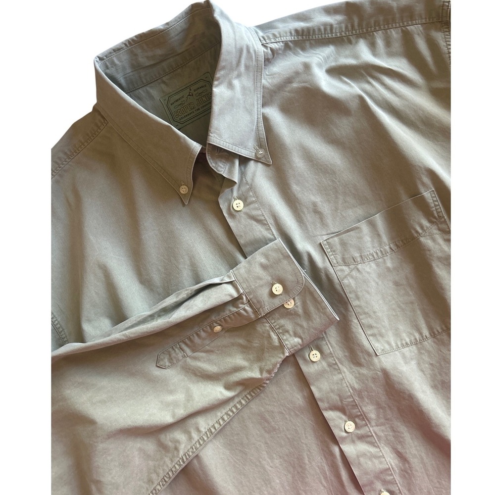 Cooper Jones Mens XLT Olive Green Cotton Button Down Long Sleeve Work Shirt